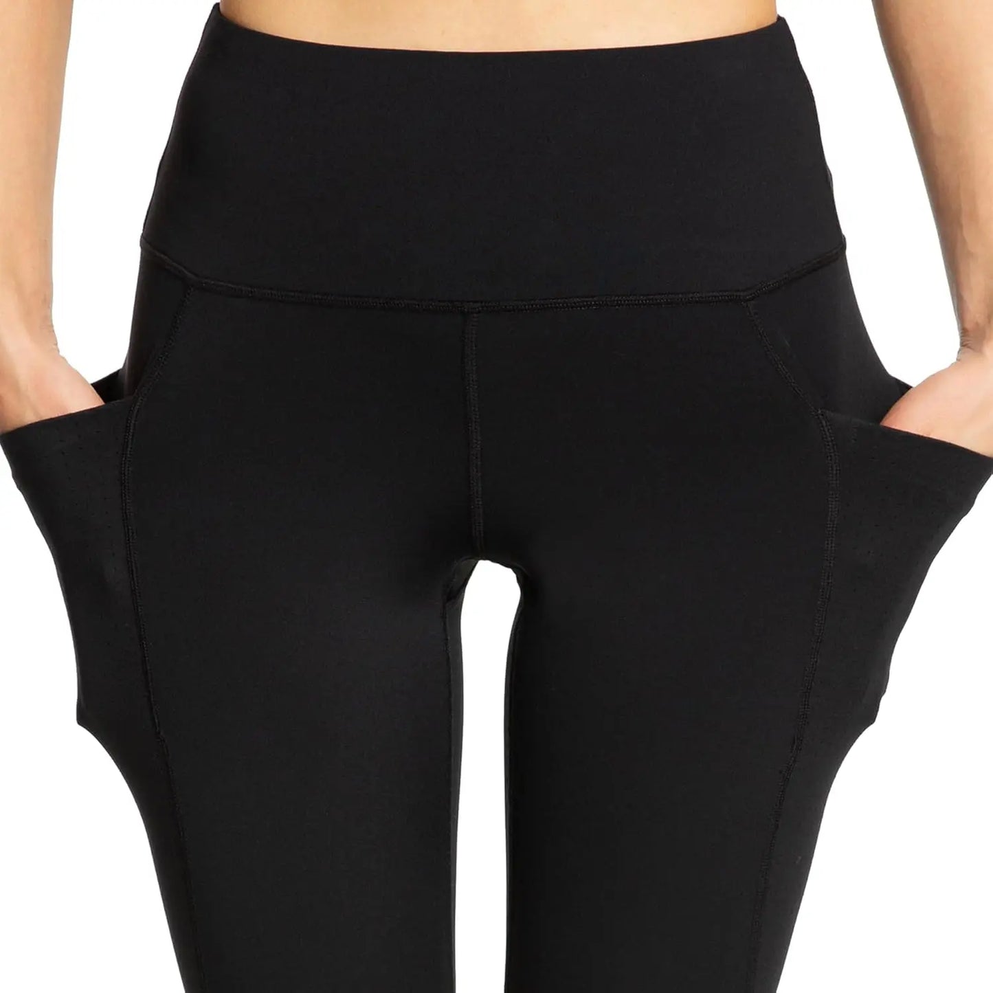 Women's Black Plus Size High-Waisted Yoga Leggings, Flexible Comfortable Fit, For Pilates Gym Running Hiking Daily Workout