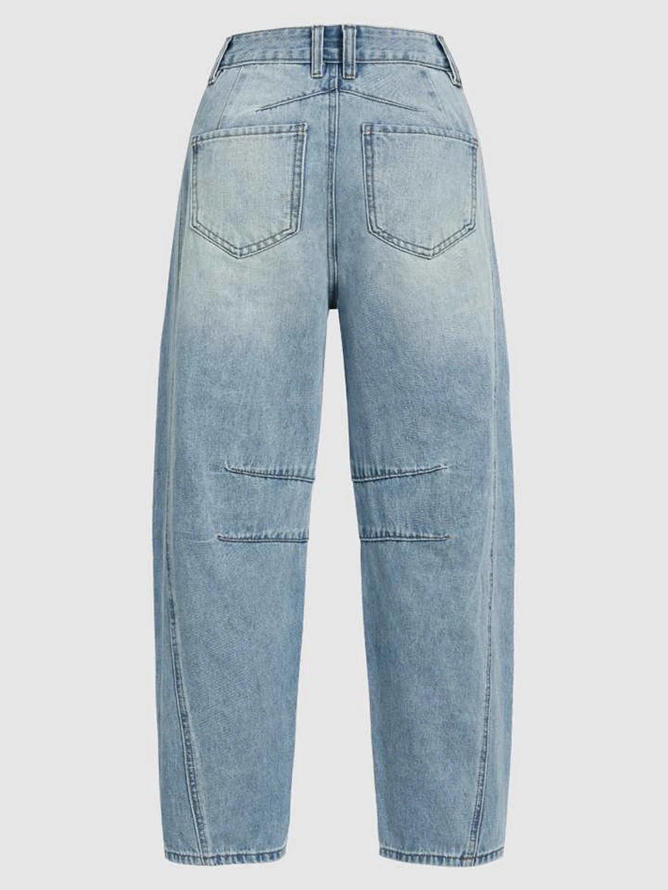 2025 New Women's Mid-Waist Curved Straight-Leg Denim Cropped Pants, Fashionable, Casual and Comfortable Jeans, Suitable for Spring