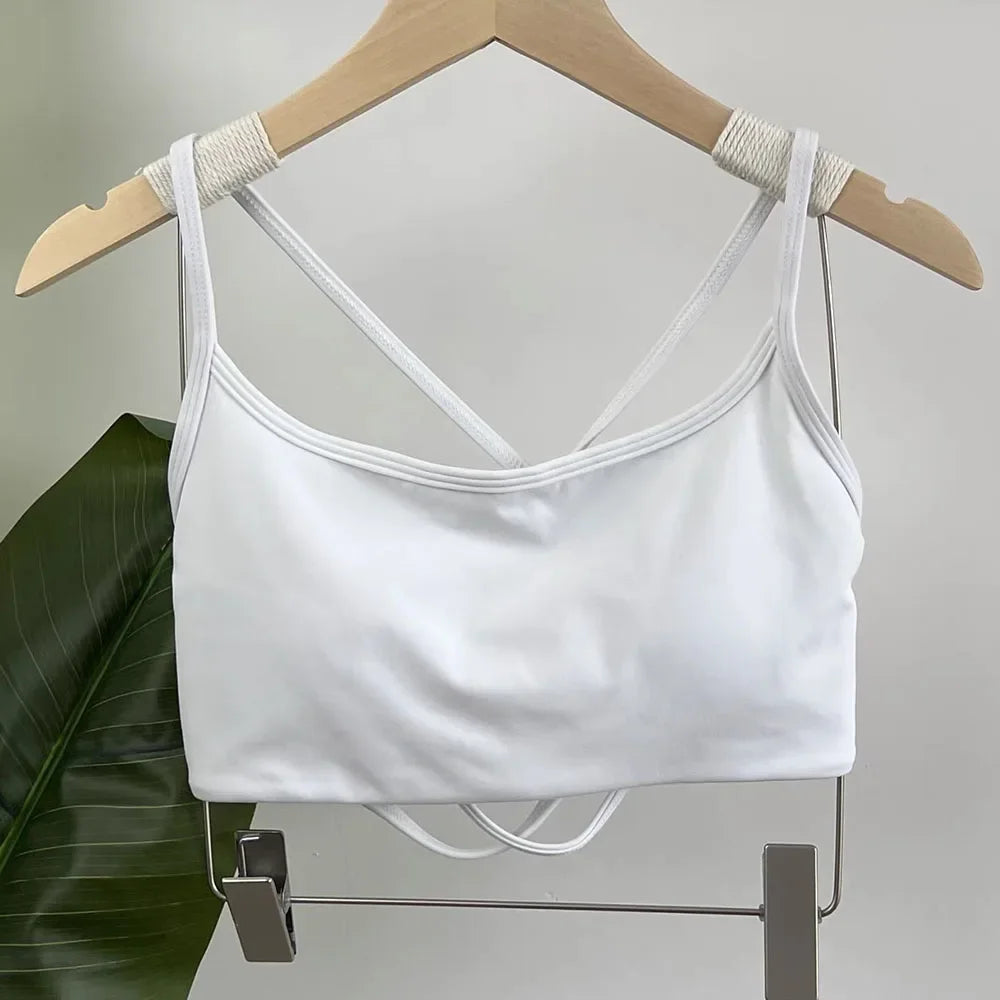 Beauty Back Sports Bra Women Seamless Halter Top High Support Push-up Open Back Gym Wear Fitness Yoga Workout Underwear Top