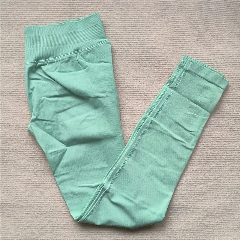 Seamless Sporty Leggings High Elastic Yoga Leggings Fitness Pants Butt Lifting Tights Tummy Control Squat Proof Workout Tights