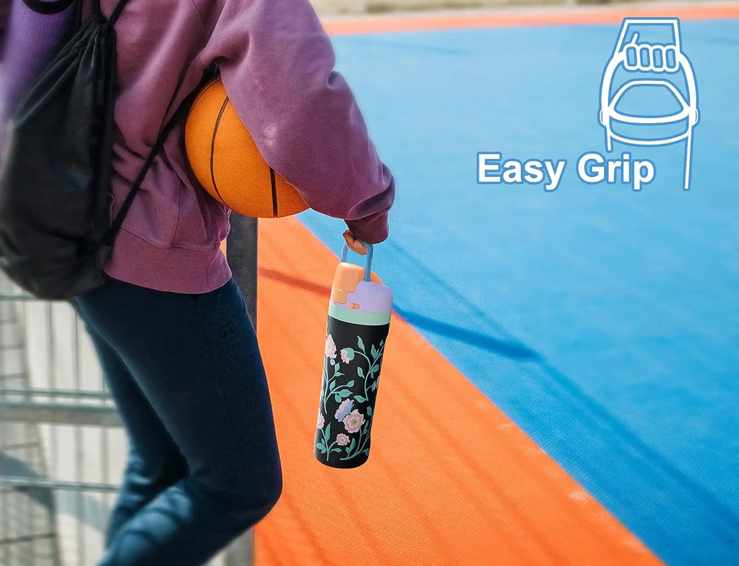 32oz Insulated Stainless Steel Water Bottle with Straw, Leak-Proof Thermos BPA-Free for Sports, Travel, School