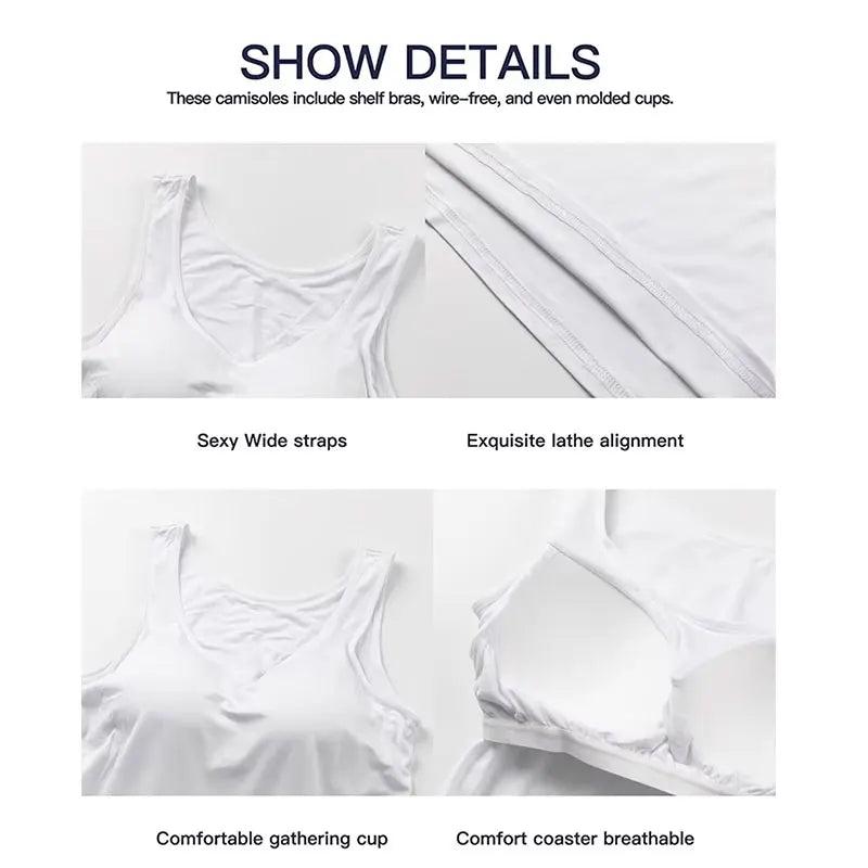 Fitness Workout Running Shirts Compression Camisole Shapewear Tank Top for Women with Built in Bra Women's Padded Sports Bra