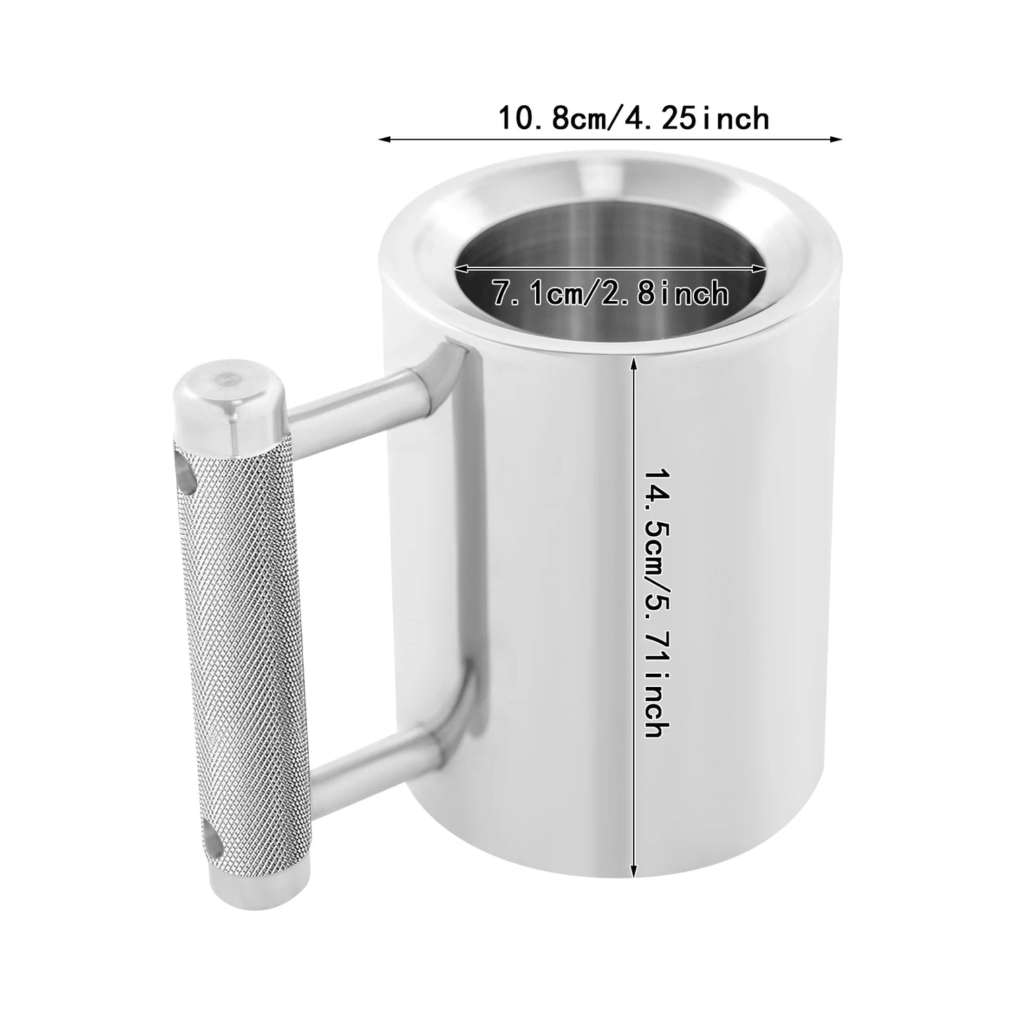 Sports Theme 300ml Capacity Heavy-Duty Stainless Steel Cup, Minimalist Style 18lbs Dumbbell Fitness Mug with Textured Handle