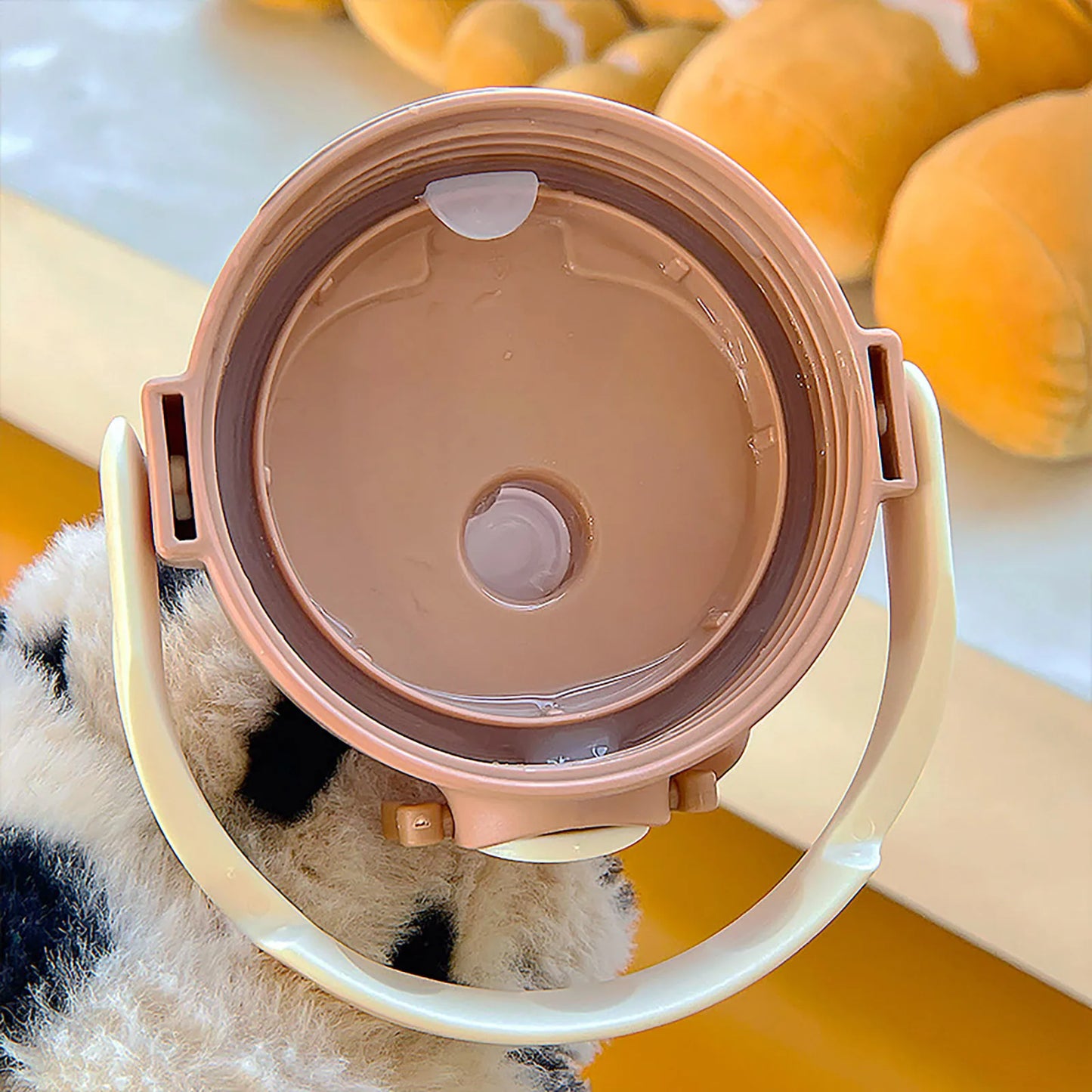 1000ml Large Capacity Cartoon Bear Plastic Sippy Cup Children's Portable Backpack Kettle Water Bottle Mug with Straw Girl's Cup