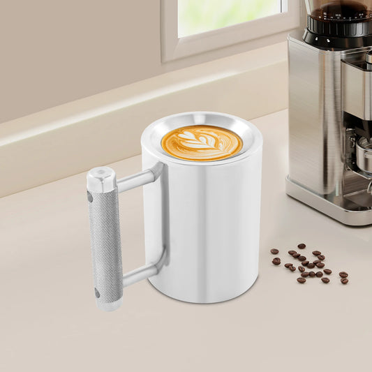 Sports Theme 300ml Capacity Heavy-Duty Stainless Steel Cup, Minimalist Style 18lbs Dumbbell Fitness Mug with Textured Handle