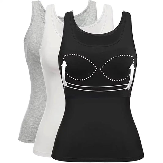 Fitness Workout Running Shirts Compression Camisole Shapewear Tank Top for Women with Built in Bra Women's Padded Sports Bra