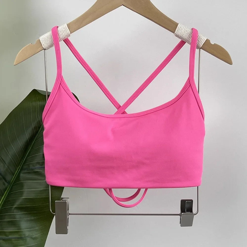 Beauty Back Sports Bra Women Seamless Halter Top High Support Push-up Open Back Gym Wear Fitness Yoga Workout Underwear Top