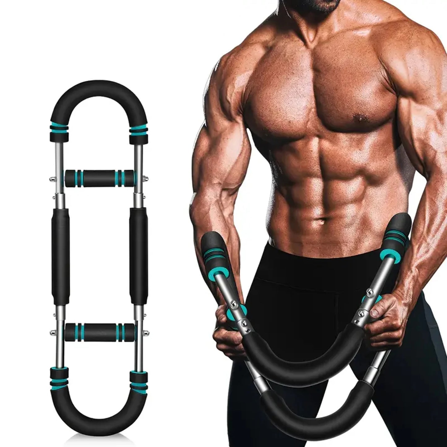 40KG u shape Hand Gripper Strengths Twister Arm Trainer Power Twister Bar Fitness Equipment for Men and Women Home Workout