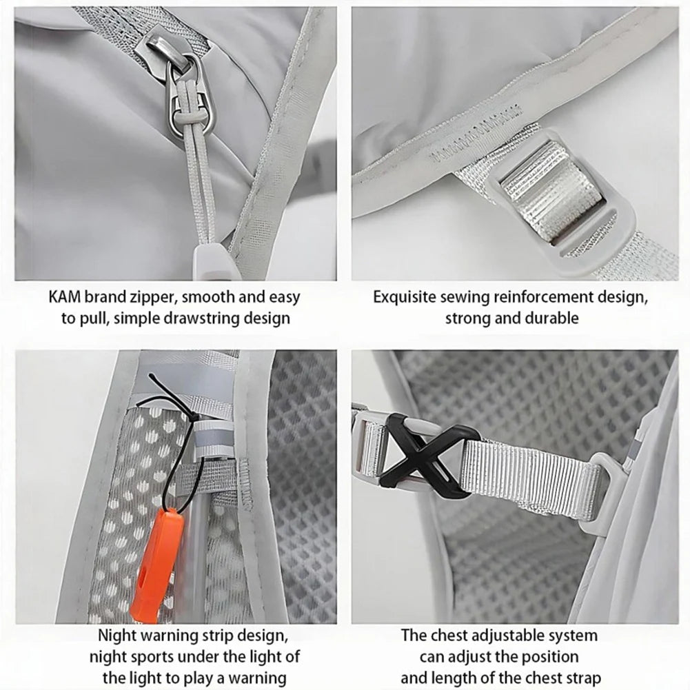 Breathable Hydration Vest Running Backpack Lightweight Riding Vest Pack Backpack Running Camping Bag for Hiking Trail Cycling