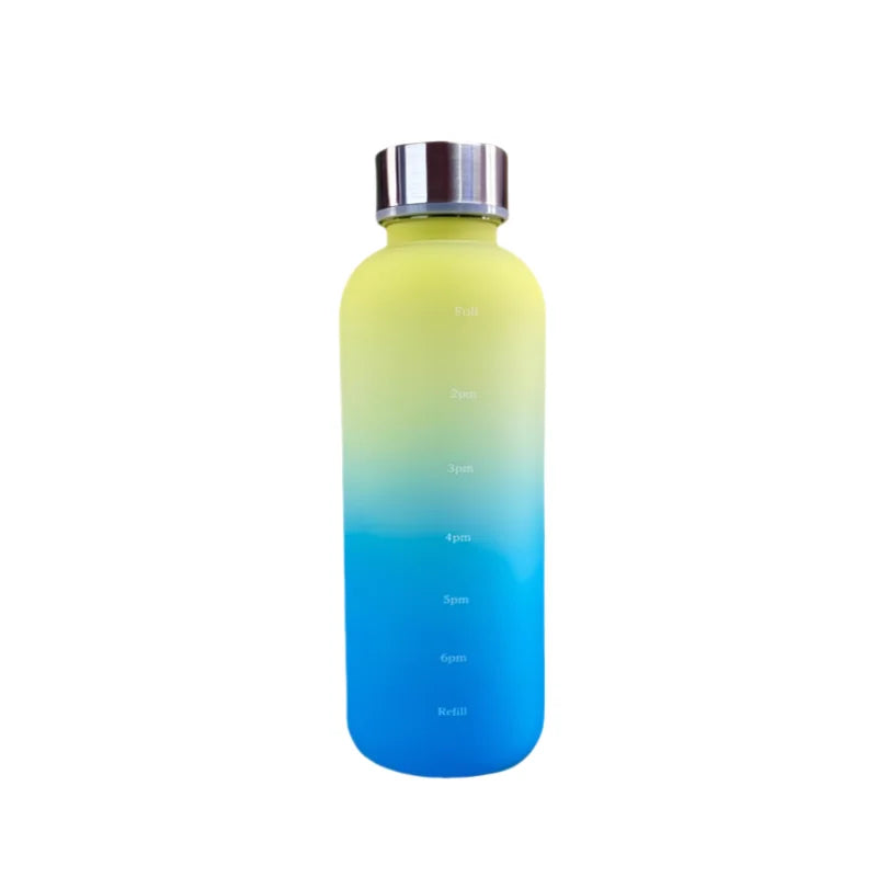 550ml Bottle With Time Marker Motivational Reusable Fitness Sports Outdoors Travel Leakproof BPA Free Frosted Plastic