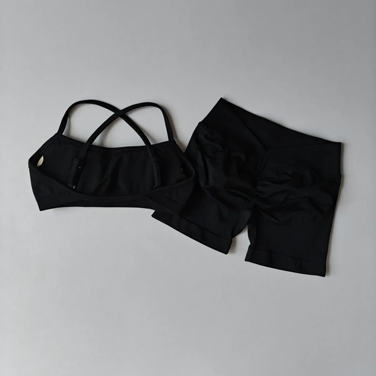 Women's 2-Piece Yoga Suit Seamless Fitness Suit Gym Clothes Sports Bra Impact Shorts Set Workout Set Gym Outfit