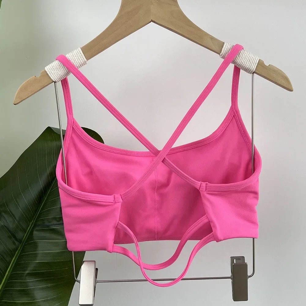 Beauty Back Sports Bra Women Seamless Halter Top High Support Push-up Open Back Gym Wear Fitness Yoga Workout Underwear Top