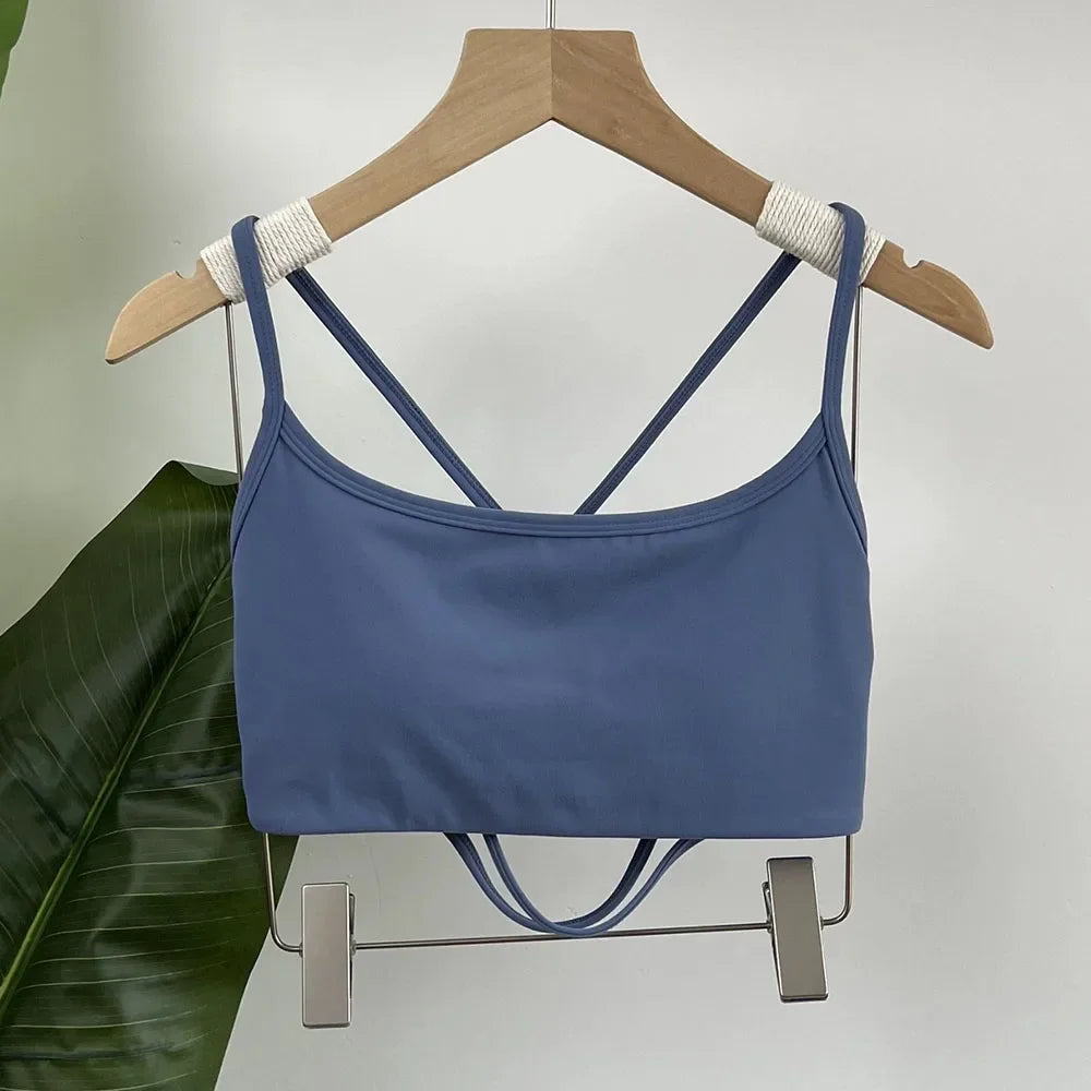 Beauty Back Sports Bra Women Seamless Halter Top High Support Push-up Open Back Gym Wear Fitness Yoga Workout Underwear Top