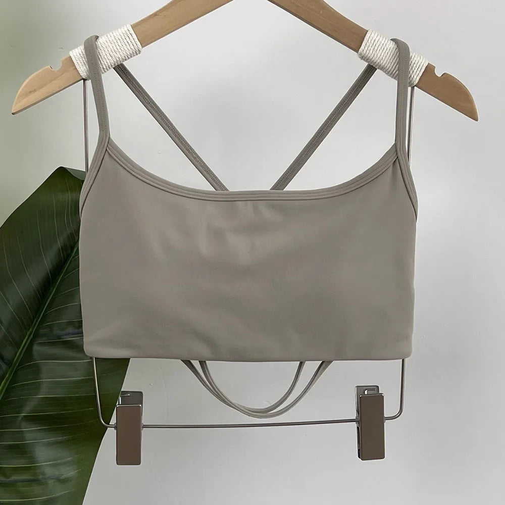 Beauty Back Sports Bra Women Seamless Halter Top High Support Push-up Open Back Gym Wear Fitness Yoga Workout Underwear Top