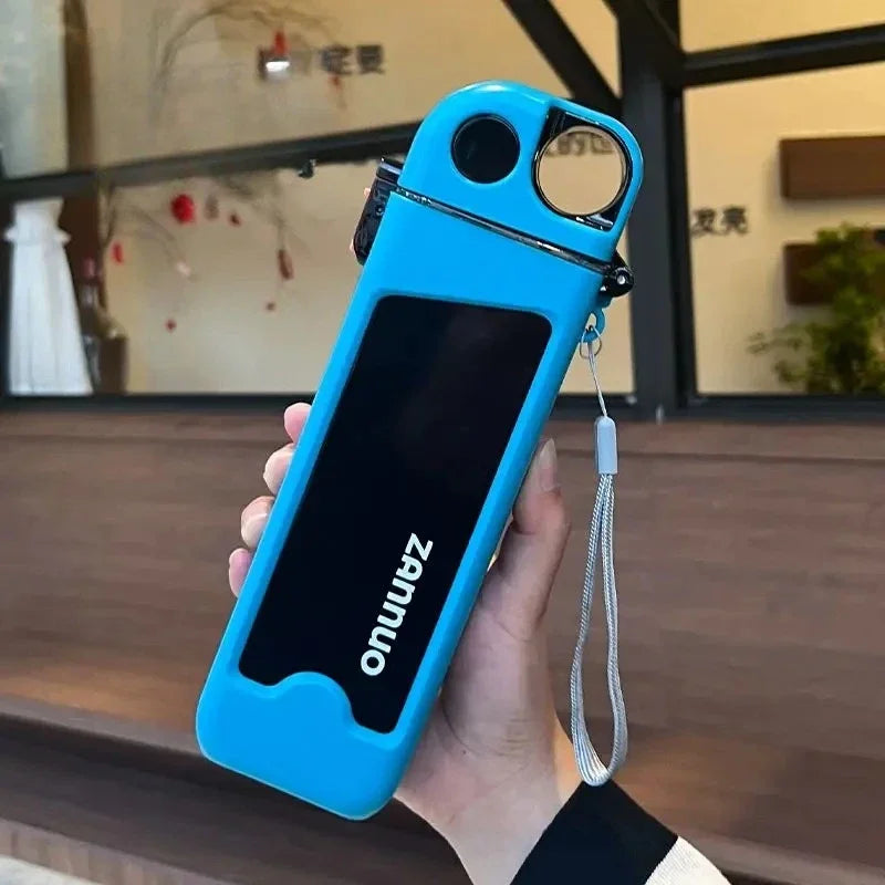 1pc 350ml sports water bottle, square portable plastic water bottle, fitness cup, outdoor sports water bottle