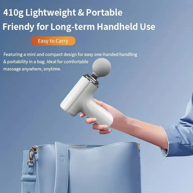 A Portable Electric Fascia Massage Gun, 4 Replaceable Massage Heads, 6-Speed Mode Adjustment, Deep Tissue Impact Muscles, Reliev