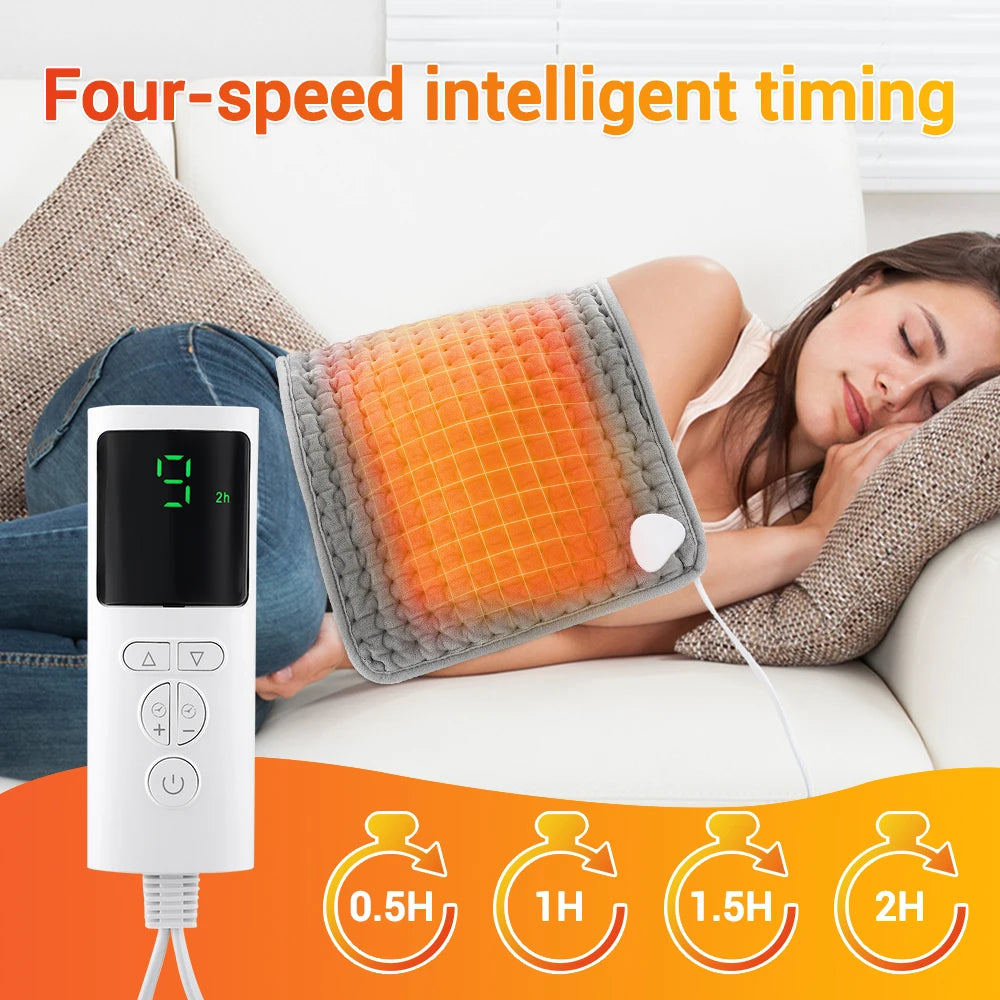 Electric Heating Waist Pad Adjustable Temperature Massage Waist Warm&Hot Compress For Abdomen Uterus Thermal Lumbar Support Belt