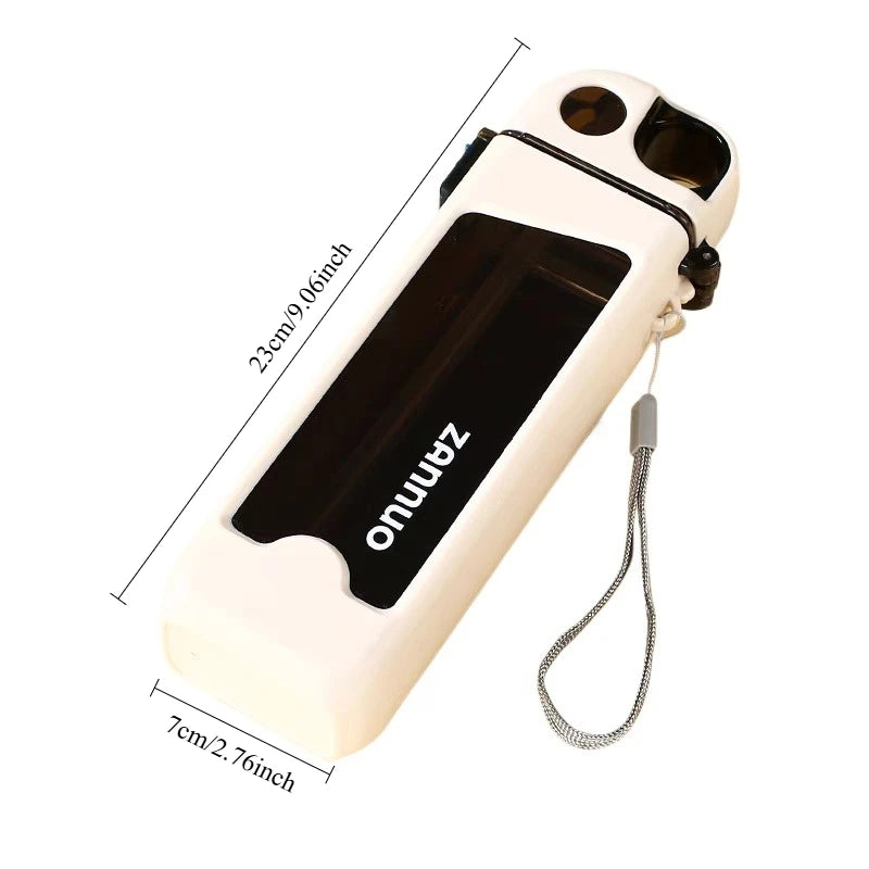 1pc 350ml sports water bottle, square portable plastic water bottle, fitness cup, outdoor sports water bottle